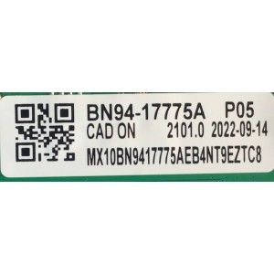 MAIN PARA SMART TV SAMSUNG 4K RESOLUCION (3840 X 2160) / NUMERO DE PARTE BN94-17775A / BN41-02852C / BN9417775A / 17775A / BN97-20117S / PANEL CY-BT075HGHV6H / DISPLAY ST7461D01-D VER.2.1 / MODELO UN75TU7000BXZA CE34 